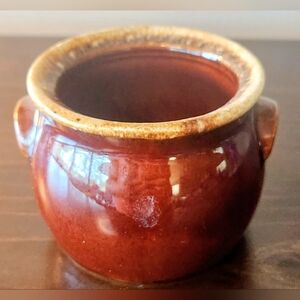 Vintage! Hull Pottery Brown Drip Glaze Crock/Pot Oven Proof Made in USA VGC